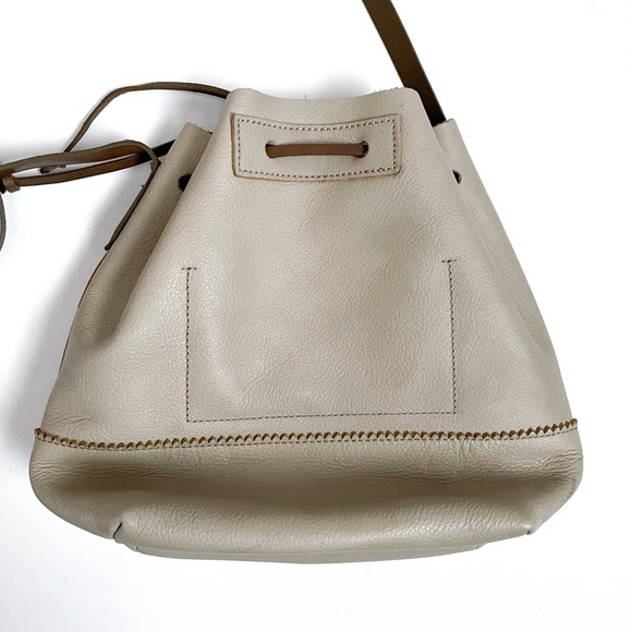 J Crew Downing Drawstring Bucket Crossbody Light Gray Crossbody - Picture 3 of 7